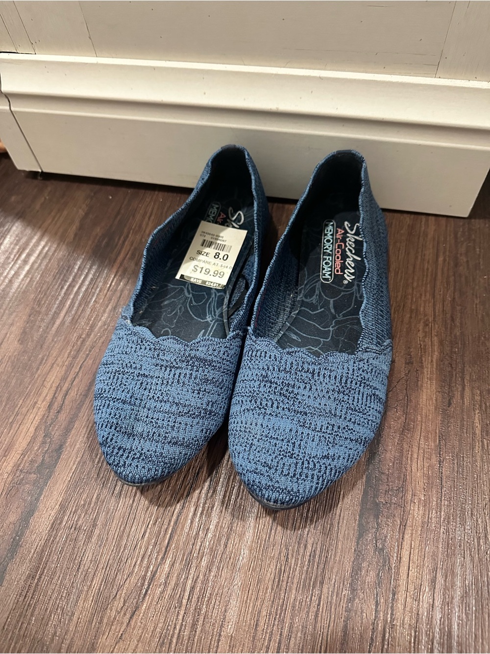 Skechers Blue Cleo Newford Knit Flats Size 8